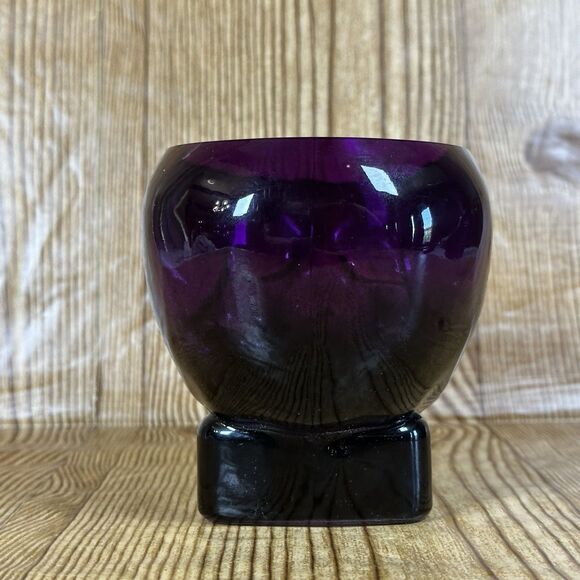 Kosta Boda Still Life Skull Candle Holder Crystal Glass Purple - Picture 4 of 12